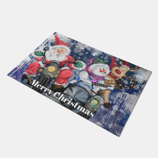 Grappige kerstdeurmat Happy Best Friends Deurmat (Schuin)