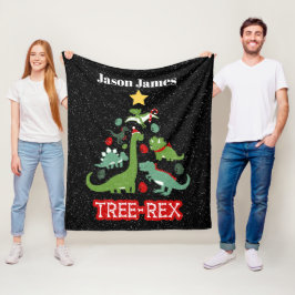grappige kerstdinosaurus kinder feestdag fleece deken