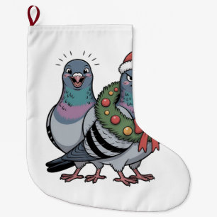 Grappige Kerstduiven Vakantie Vogels Grote Kerstsok