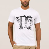 Grappige kerstelven met gigantisch Cadeau T-shirt (Voorkant)