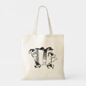 Grappige kerstelven met gigantisch Cadeau Tote Bag (Achterkant)