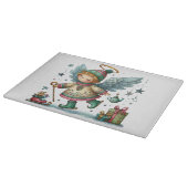 Grappige kerstengel op Schaatsen Snijplank (Hoek)