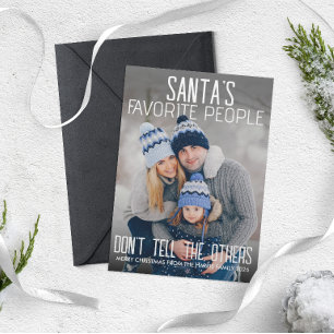 Grappige kerstfamiliefoto Fun Modern Feestdagenkaart