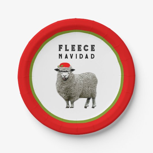 Grappige kerstfeest papieren borden bordje (Voorkant)