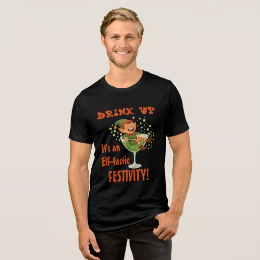 Grappige Kerstfeest  Tri-Blend Shirt (Voorkant volledig)