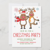 Grappige Kerstfeest Uitnodiging Rendier (Voorkant)