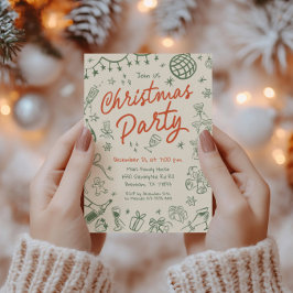 Grappige kerstfeest uitnodiging, vakantie kaart