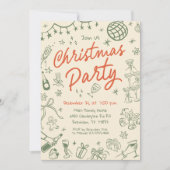 Grappige kerstfeest uitnodiging, vakantie kaart (Voorkant)
