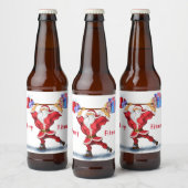 Grappige Kerstfles Label Santa met Gift Bier Etiket (Flessen)
