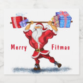 Grappige Kerstfles Label Santa met Gift Bier Etiket (Enkel label)