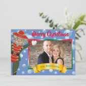 Grappige kerstfoto Collage Notenkraker Groet Feestdagenkaart (Staand voorkant)