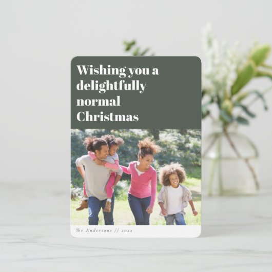 Grappige Kerstfoto Feestdagenkaart (Staand voorkant)