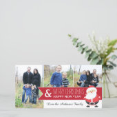 Grappige kerstfotokaart feestdagenkaart (Staand voorkant)
