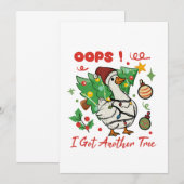 Grappige Kerstgans Kaart – Oops (Voorkant / Achterkant)