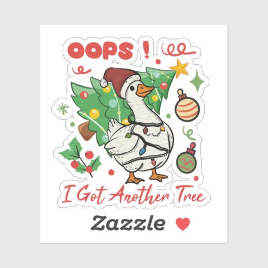 Grappige Kerstgans Sticker (Vel)