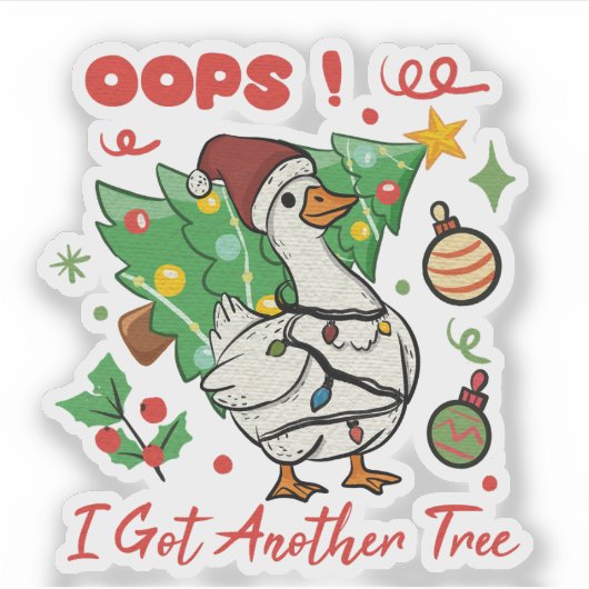 Grappige Kerstgans Sticker (Voorkant)