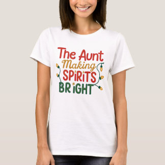 Grappige Kerstgeesten Bright Tante Matching T-shirt