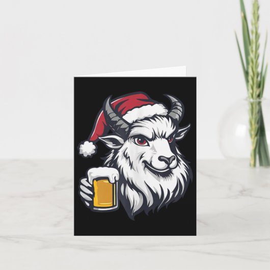 Grappige kerstgeit met bierstrip kaart (Voorkant)