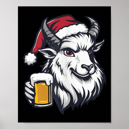 Grappige kerstgeit met bierstrip poster (Voorkant)