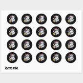 Grappige kerstgeit met bierstrip ronde sticker (Vel)