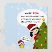 Grappige kerstgroet van ondeugende dochter feestdagenkaart (Voorkant / Achterkant)