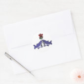 Grappige Kersthaai Mistletoe Liefde Ronde Sticker (Envelop)