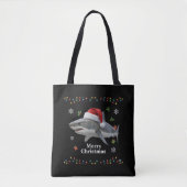 Grappige Kersthaai Sinterklaashoed Realistisch Vak Tote Bag (Voorkant)