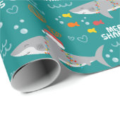 Grappige Kersthaai Vrolijke Sharkmas Cadeaupapier (Rol Hoek)