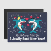 Grappige Kersthaaien Gepersonaliseerde Nieuwjaarsk (Voorkant / Achterkant)