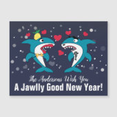 Grappige Kersthaaien Gepersonaliseerde Nieuwjaarsk (Voorkant)