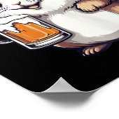 Grappige kersthamster met bierstrip poster (Hoek)