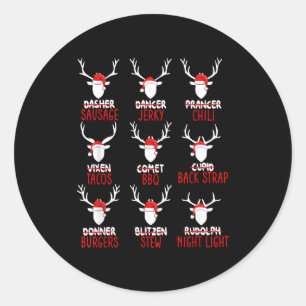 Grappige Kerstherten jacht jagers Alle rendieren v Ronde Sticker