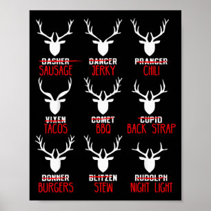 Grappige Kerstherten jagers Alle rendieren van de Poster