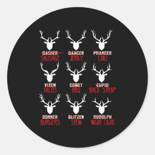 Grappige Kerstherten jagers Alle rendieren van de Ronde Sticker