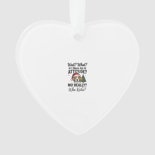 Grappige Kersthond Attitude Vintage Gravure Shi Ornament (voorkant)