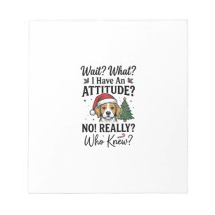 Grappige Kersthond Attitude Vintage Gravure T-shir Notitieblok