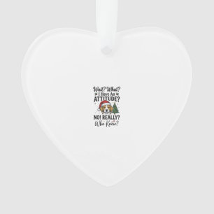 Grappige Kersthond Attitude Vintage Gravure T-shir Ornament