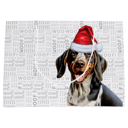 Grappige Kersthond Bluetick Coonhound Vakantie Groot Cadeauzakje (Voorkant)