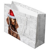 Grappige Kersthond Boykin Spaniel Vakantie Groot Cadeauzakje (Voorkant Gekanteld)