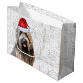 Grappige Kersthond Briard Shepherd Vakantie Groot Cadeauzakje (Voorkant Gekanteld)