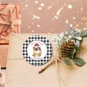 Grappige Kersthond Cartoon Santa Hat Vakantie Ronde Sticker