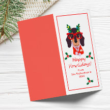 Grappige Kersthond Howliday Mooie Hond Vouwkaart