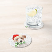 Grappige Kersthond Jack Russell Terrier Ras Ronde Kartonnen Onderzetter (Insitu)