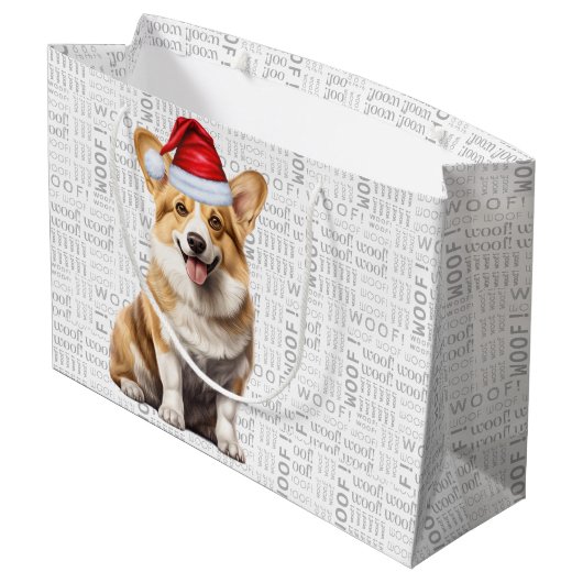 Grappige Kersthond Pembroke Welsh Corgi Holiday Groot Cadeauzakje (Achterkant Gekanteld)