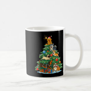 Grappige Kersthonden En Boom Voor Hondenliefhebber Koffiemok