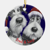 Grappige kersthonden keramisch ornament (Voorkant)