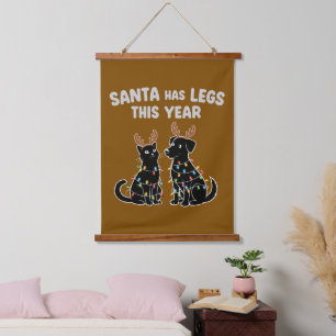 Grappige Kersthuisdiergrapjes   Sinterklaas heeft  Hangend Wandkleed