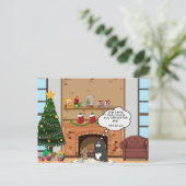 Grappige Kersthumor Bah Hum Kat Vakantie Ansichtka Feestdagenkaart (Staand voorkant)