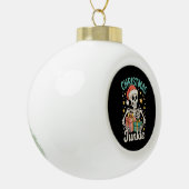 Grappige Kerstjunkie Skeleton Vakantie Kerstman Keramische Bal Ornament (Links)