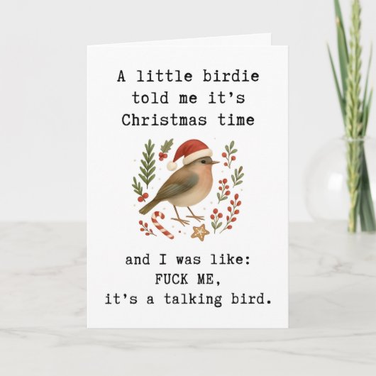Grappige kerstkaart, brutale feestgroet kaart (Voorkant)